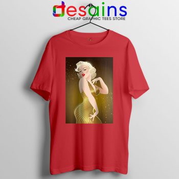 Marilyn Monroe Gold Smile Red T Shirt Sexy Actress