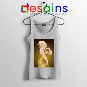 Marilyn Monroe Gold Smile Sport Grey Tank Top Sexy Actress