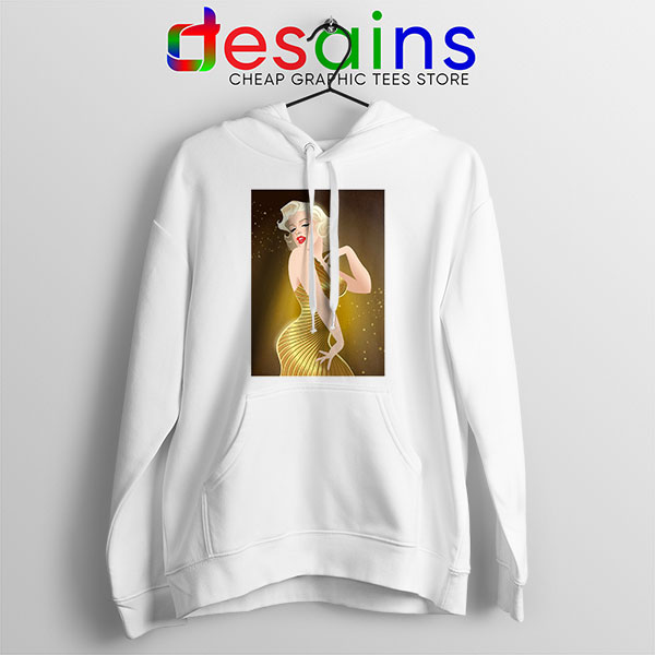 Marilyn Monroe Gold Smile White Hoodie Sexy Actress