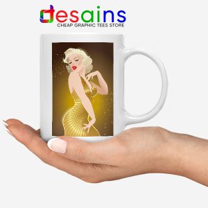 Marilyn Monroe Gold Smile White Mug Sexy Actress