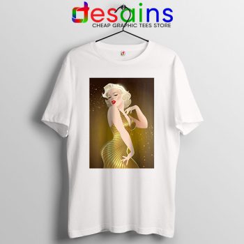 Marilyn Monroe Gold Smile White T Shirt Sexy Actress