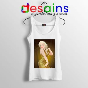 Marilyn Monroe Gold Smile White Tank Top Sexy Actress