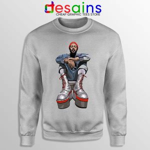 Marvin Gaye Music Boots Sport Grey Sweatshirt Back In 73