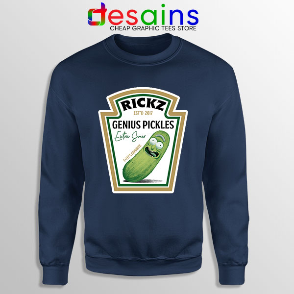Pickle Rick Heinz logo Navy Sweatshirt Rick and Morty