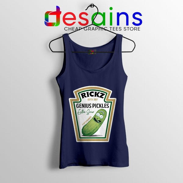 Pickle Rick Heinz logo Navy Tank Top Rick and Morty