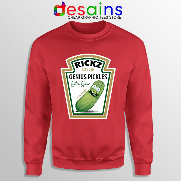 Pickle Rick Heinz logo Red Sweatshirt Rick and Morty