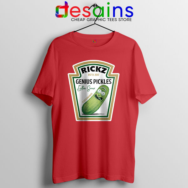 Pickle Rick Heinz logo Red T Shirt Rick and Morty