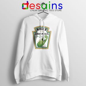 Pickle Rick Heinz logo White Hoodie Rick and Morty