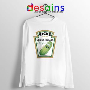 Pickle Rick Heinz logo White Long Sleeve Tee Rick and Morty