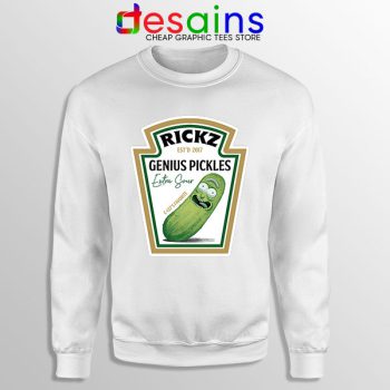 Pickle Rick Heinz logo White Sweatshirt Rick and Morty