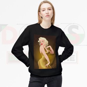 Sexy Marilyn Monroe Gold Glam Sweatshirt Black