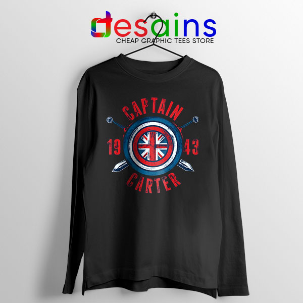 Shield Captain Carter Black Long Sleeve Tee What If Series
