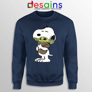 Snoopy Baby Yoda Friends Navy Sweatshirt Mandalorian