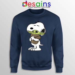 Snoopy Baby Yoda Friends Navy Sweatshirt Mandalorian