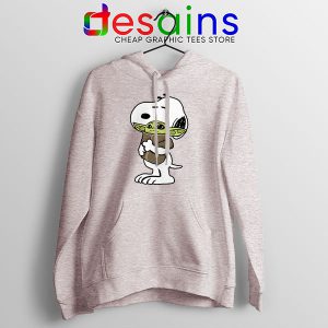 Snoopy Baby Yoda Friends Sport Grey Hoodie Funny Mandalorian