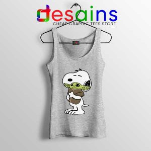 Snoopy Baby Yoda Friends Sport Grey Tank Top Funny Mandalorian