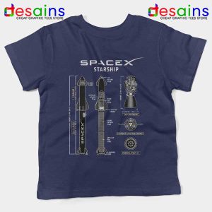 Spacex Starship Prototype Navy Kids Tee Elon Musk