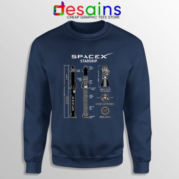 Spacex Starship Prototype Navy Sweatshirt Elon Musk