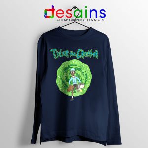 Tyler Creator Rick Morty Navy Long Sleeve Tee Rapper Cartoon