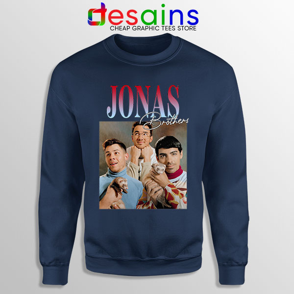 Buy Jonas Brothers Merch Retro Navy Sweatshirt Jobros