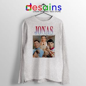 Buy Jonas Brothers Merch Retro Sport Grey Long Sleeve Tee Band