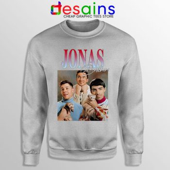 Buy Jonas Brothers Merch Retro Sport Grey Sweatshirt Jobros
