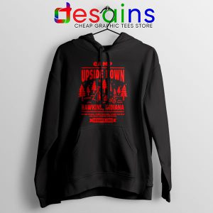 Camp Upside Down Hawkins Black Hoodie Stranger Things