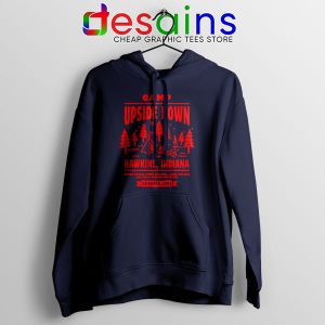 Camp Upside Down Hawkins Navy Hoodie Stranger Things