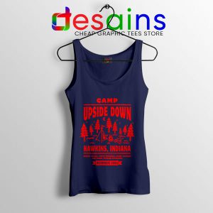 Camp Upside Down Hawkins Navy Tank Top Stranger Things