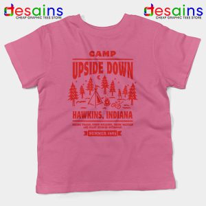 Camp Upside Down Hawkins Pink Kids Tee Stranger Things