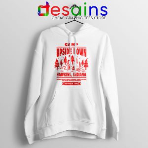 Camp Upside Down Hawkins White Hoodie Stranger Things