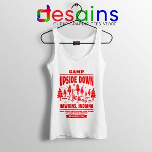 Camp Upside Down Hawkins White Tank Top Stranger Things