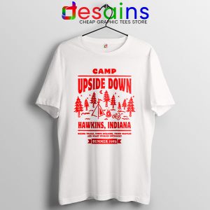 Camp Upside Down Hawkins White Tshirt Stranger Things