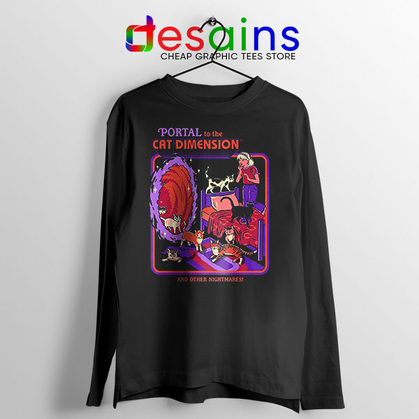 Cat Dimension Retro Long Sleeve Tee Funny Meow