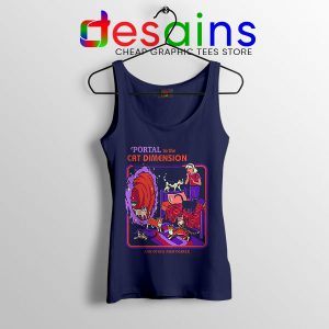 Cat Dimension Retro Navy Tank Top Funny Meow