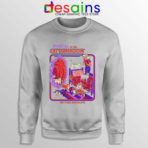 Cat Dimension Retro Sport Grey Sweatshirt Funny Meow