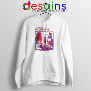 Cat Dimension Retro White Hoodie Funny Meow