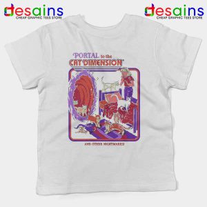 Cat Dimension Retro White Kids Tee Funny Meow