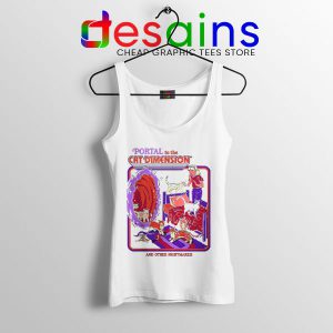 Cat Dimension Retro White Tank Top Funny Meow