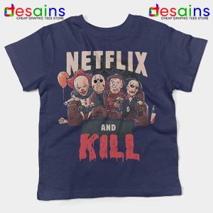 Classic Scary Horror Movie Navy Kids Tee Netflix And Kill