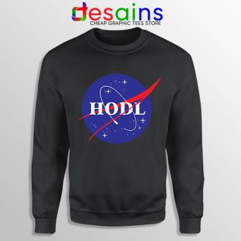 Crypto HODL NASA logo Black Sweatshirt Meme