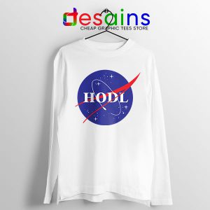 Crypto HODL NASA logo Long Sleeve Tee Meme