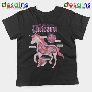 Cute Unicorn Anatomy Black Kids Tee Funny Pony