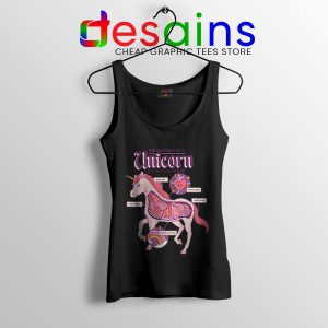 Cute Unicorn Anatomy Black Tank Top Funny Pony