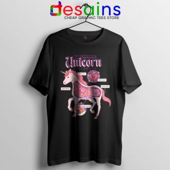 Cute Unicorn Anatomy Black Tshirt Funny Pony