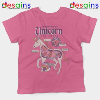 Cute Unicorn Anatomy Pink Kids Tee Funny Pony