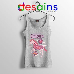 Cute Unicorn Anatomy Sport Grey Tank Top Funny Pony