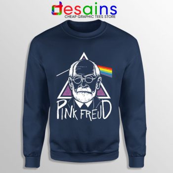 Dark Side of Your Mom Art Navy Sweatshirt Pink Freud Band