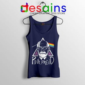 Dark Side of Your Mom Art Navy Tank Top Pink Freud Band