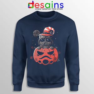 Darth Vader Pumpkin Navy Sweatshirt Halloween Gifts